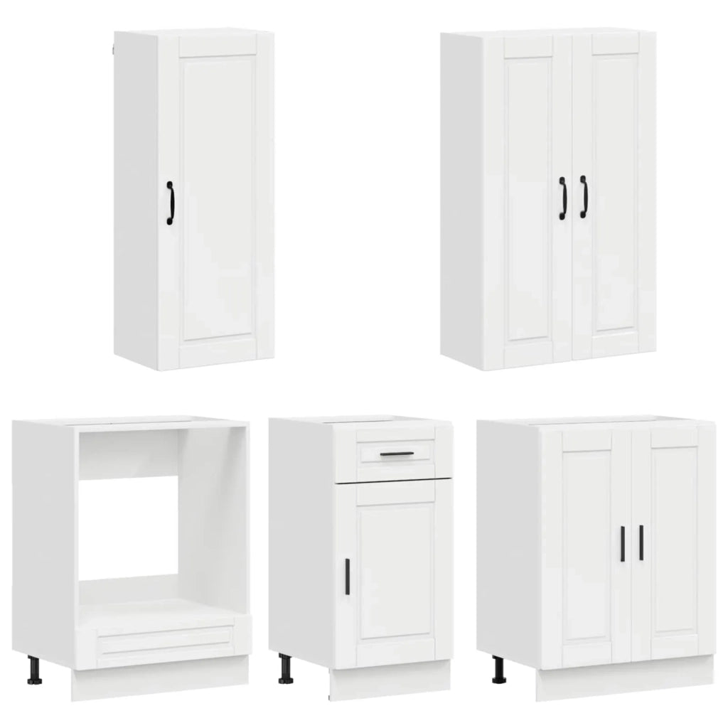 Unità Cucina PORTO 5 pcs Bianco Lucido Legno ingegnerizzato 3438289