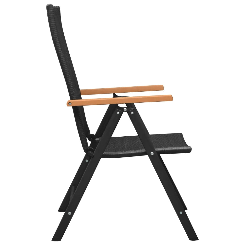 Sedie da Giardino 4 pz in Polyrattan Nero 313106
