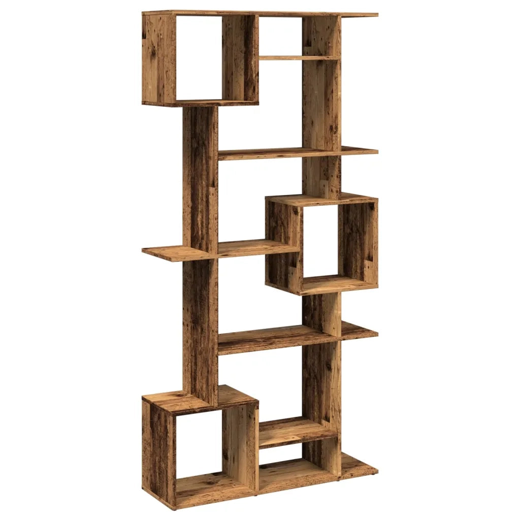 Libreria-Scaffale per Libri-Mobile di Stoccaggio Legno Antico 92x29x188 cm in Legno Multistrato