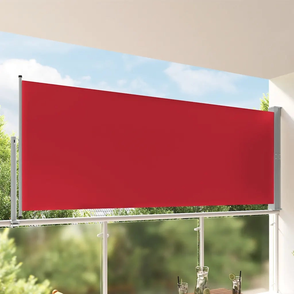 Tenda da Sole Laterale Retrattile per Patio 140x300 cm Rossa