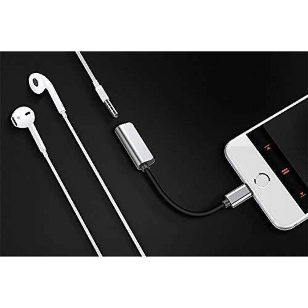 Trade Shop - Cavo Ricarica Adattatore Audio 2 In 1 Lightning Cuffie Jack 3,5mm Iphone Ip-7789 -