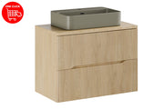Set mobili bagno 80 cm con piano e lavabo da appoggio Trust Nordic Cremona 80 cm