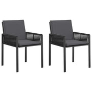 Sedie da giardino 6 pz | Sedie da Esterno Nero e Grigio scuro polyrattan