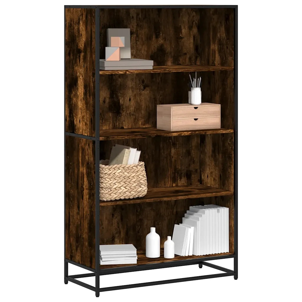 Libreria-Scaffale per Libri-Mobile di Stoccaggio Rovere Fumo 80,5x35x139 cm in Truciolato