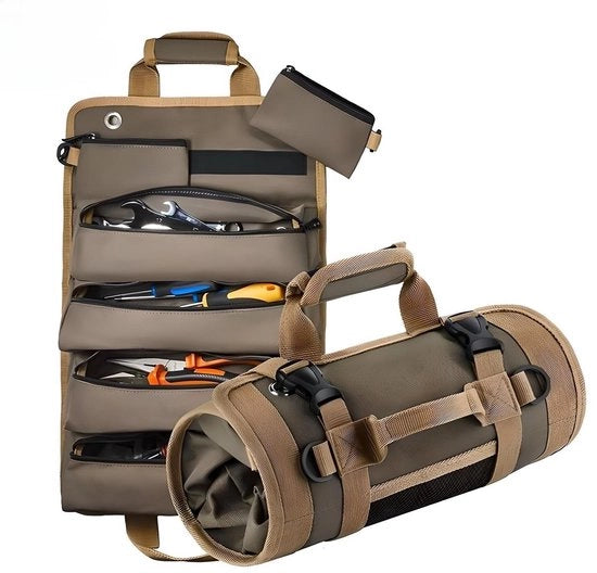 Organizzatore di attrezzi portatile – 4 grandi contenitori – Organizzatore per sedile e bagagliaio – Compatta e trasportabile – Fino a 15 kg per contenitore