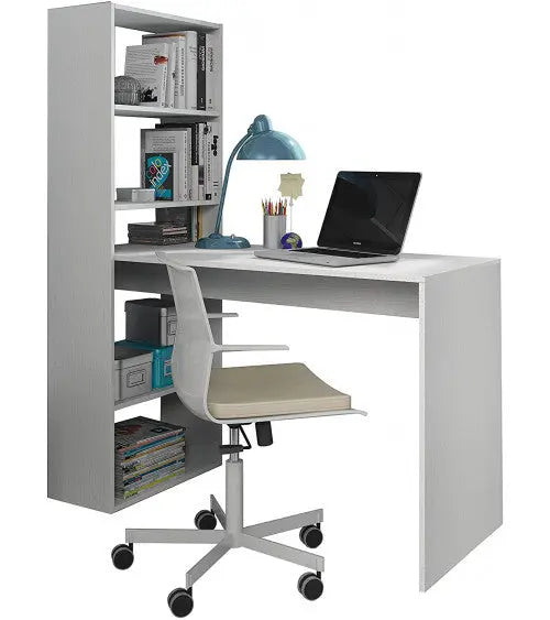 SCRIVANIA CON LIBR.DUPLO BIANCO ARTIC