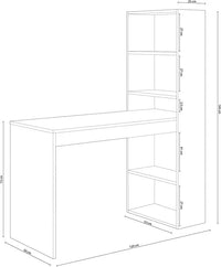 Scrivania con libreria duplo bianco rovere