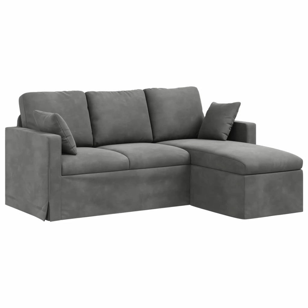 Divano Grigio scuro 198 x 134 x 80 cm Velluto