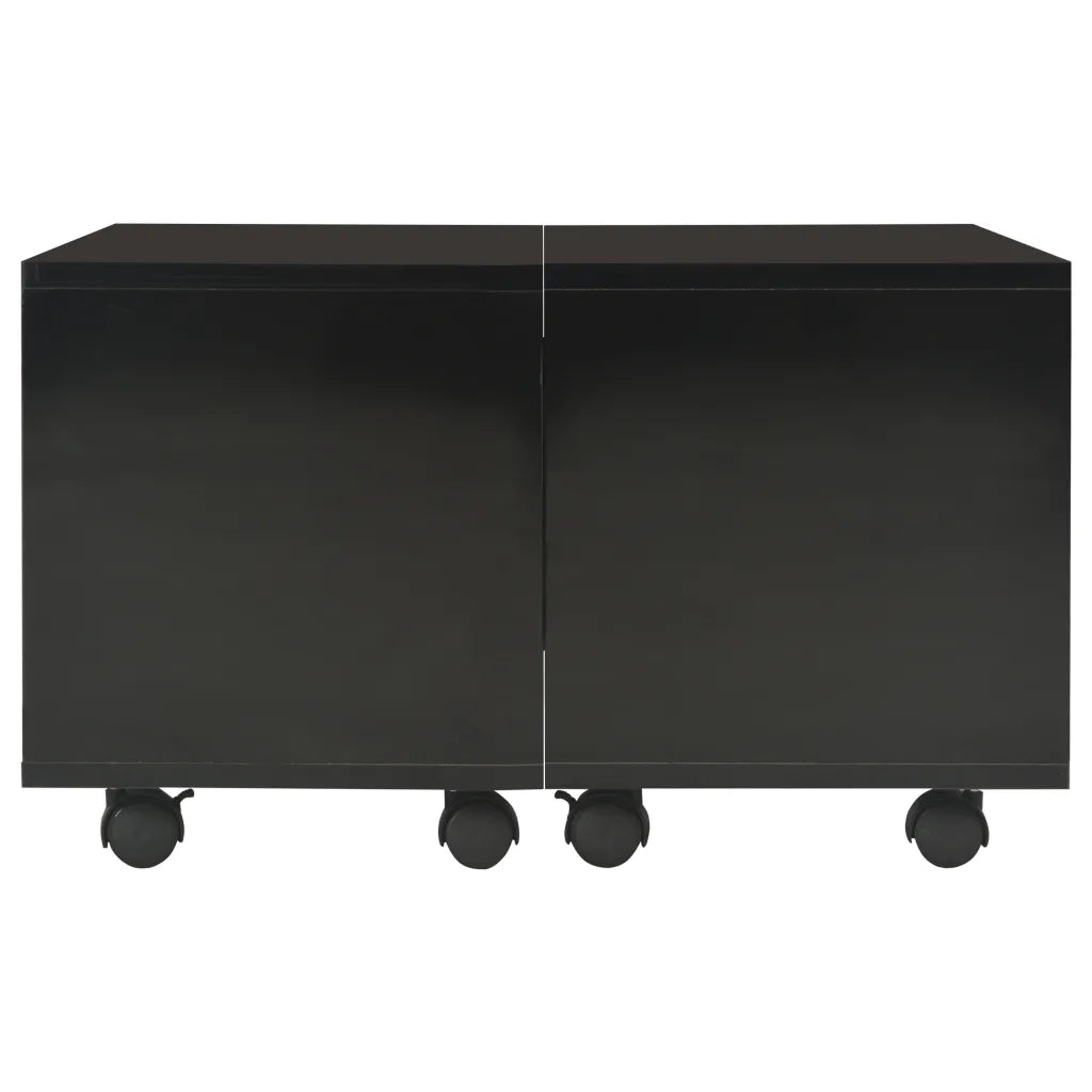 Tavolino da salotto | Tavolino da caff¨¨ | Tavolino da Soggiorno Nero Lucido 60x60x35 cm Legno Multistrato