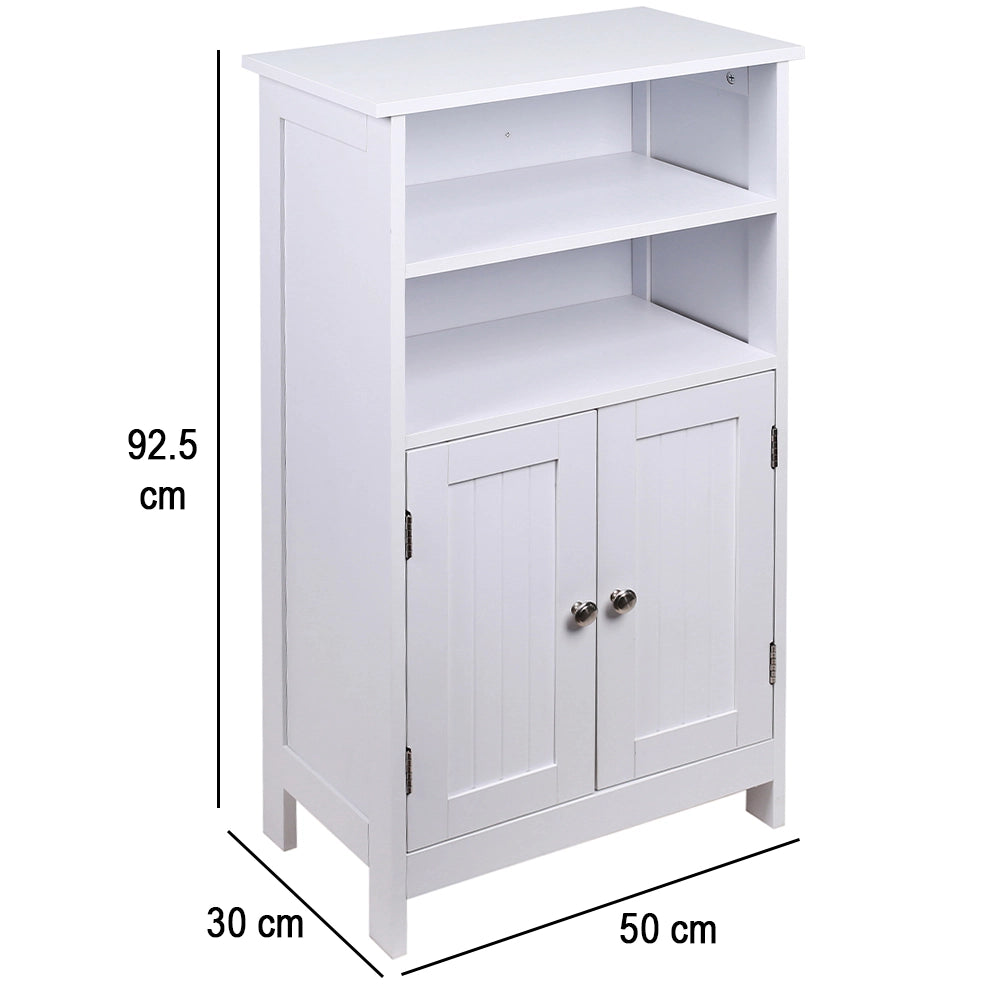 Mobile da Bagno Armadietto da Terra Autoportante Armadio con 2 Ante 50x30x92.5cm