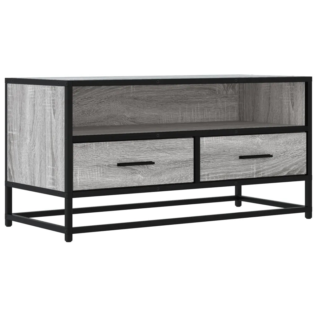 Mobile TV-Credenza TV-Console TV Grigio Sonoma 80x34,5x40 cm Legno Multistrato Metallo 572779