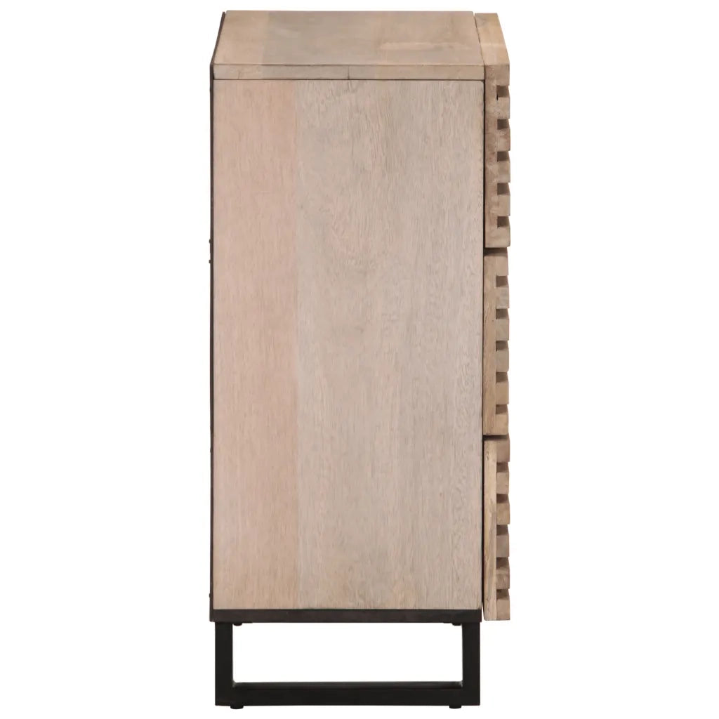 Credenza | Madia | Buffet da pranzo | Armadio da pranzo Bianca 60x34x75 cm in Legno Massello di Mango