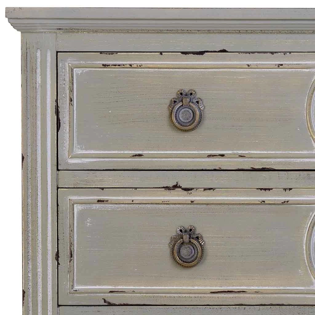 Cassettiera in legno con 3 cassetti grigio 102x46x80h cm
