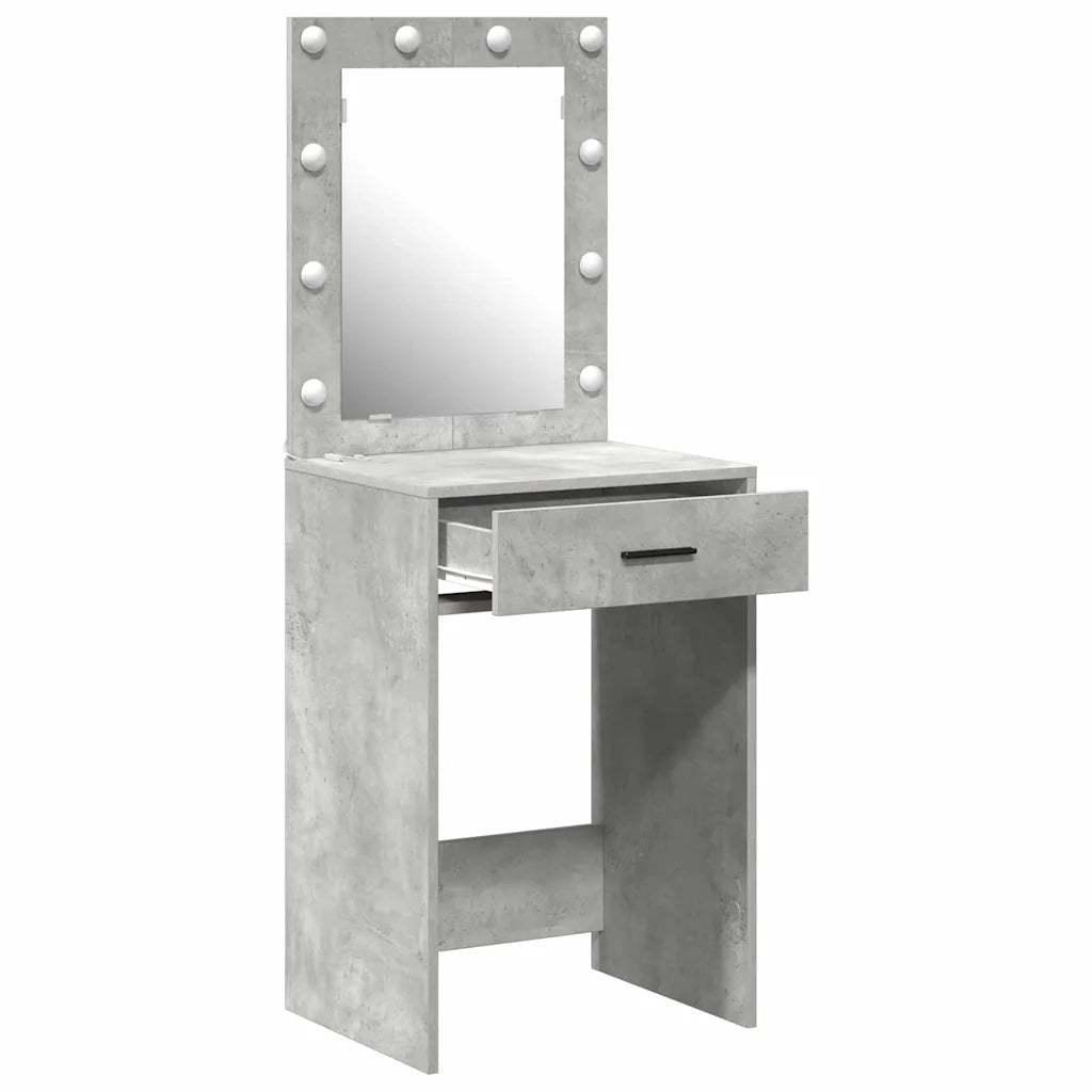 Tavolo da Trucco con cassetto Grigio cemento 50 x 41 x 135 cm 865040