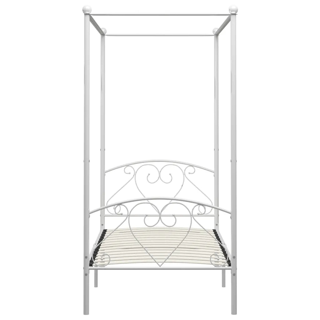 Giroletto Baldacchino senza Materasso Bianco Metallo 90x200 cm