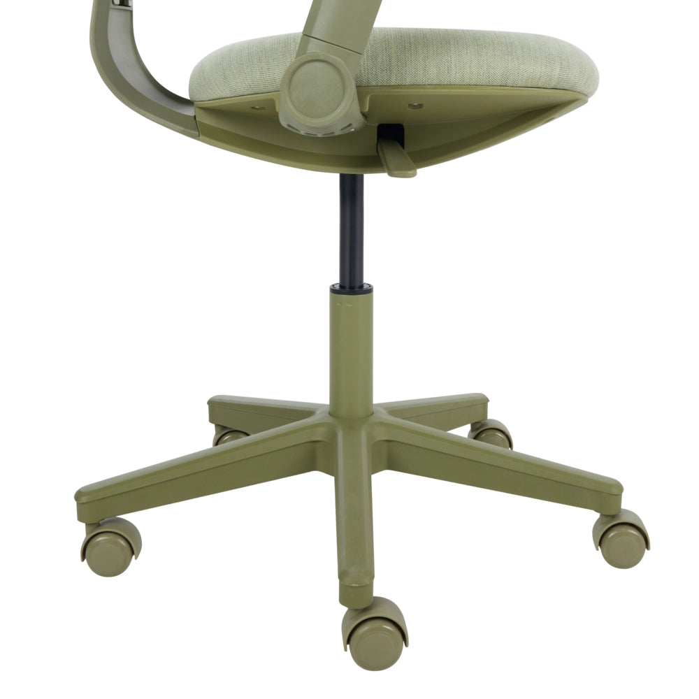 Sedia da ufficio in tessuto verde con schienale e braccioli regolabili, design moderno, per l'ufficio domestico