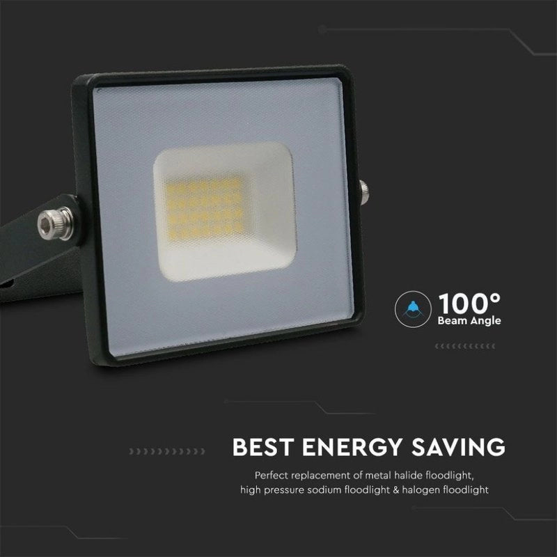 Faro Led Flood Light 20W 1620lm IP65 Slim 121X114X26mm Carcassa Nera Luce 6500K SKU-215948