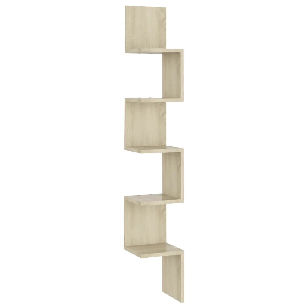 Scaffale Angolare Muro | Mensola a parete Sonoma 20x20x127,5cm Truciolato