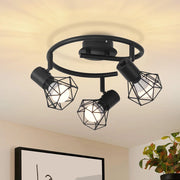 ZMH Faretto da soffitto 3 lampade E14 rotondi industriali retrò girevoli per camera letto
