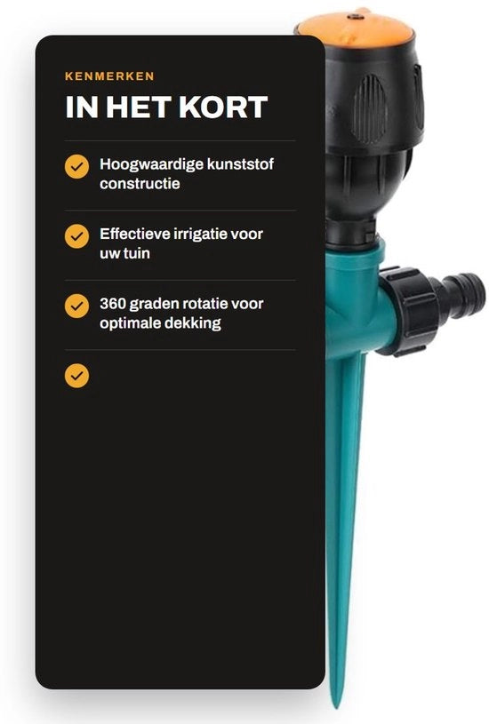Sistema di Irrigazione per Giardino 360 Gradi Rotante - Irrigazione per Prato - Aspirazione Esterna - Raffreddamento Esterno - Alta Qualità Polimero - Controllo Effettivo - Aspiratore per Giardino