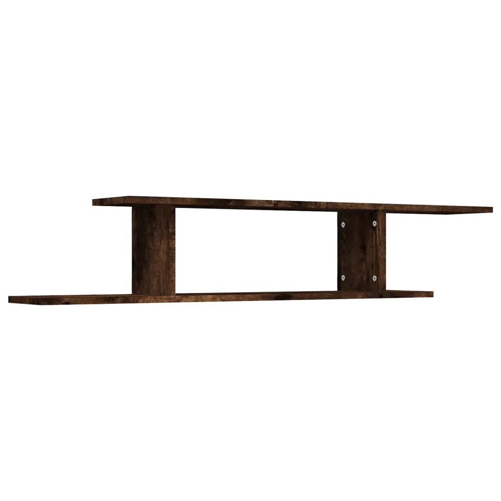 Scaffale TV a Parete Rovere Fumo 125x18x23 cm Legno Multistrato cod mxl 50964