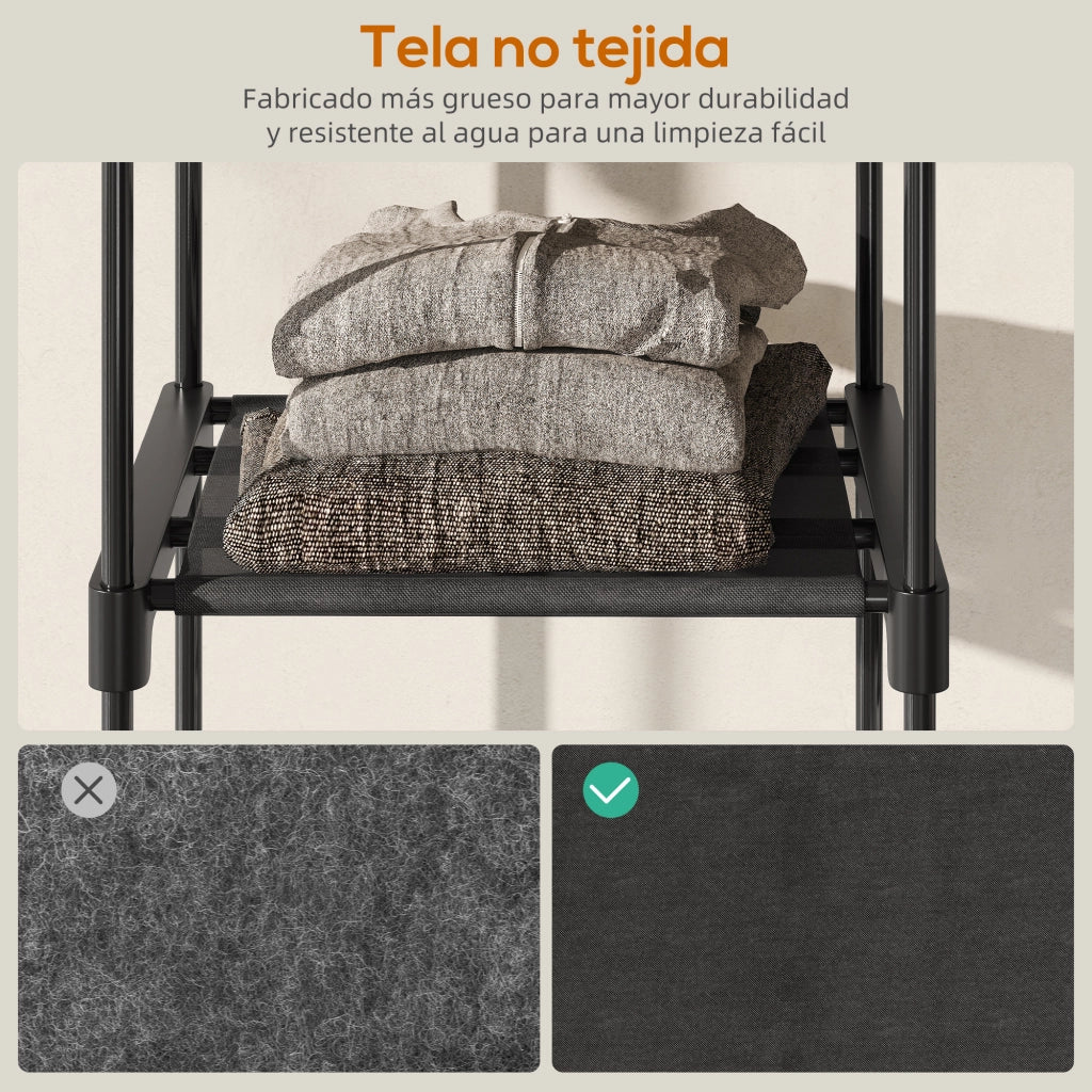 Armadio Scorrevole con Ripiani e Appendiabiti ¨C Zephmum ¨C Nero 182x43x185 cm