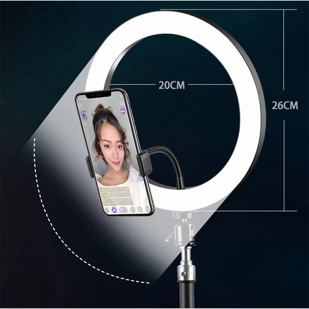 Trade Shop - Anello Luce Led Fotografia Makeup Video Diffusore Circolare 10" 26cm Dimmerabile -