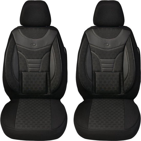 Set di Cuscini Auto - Copertura Sedile Veicolo - Protezione Interno - Fatto Su Misura - Set da 2 - Nero