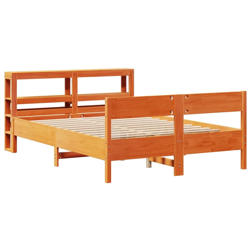 vidaXL Letto senza Materasso Marrone Cera 120x190 cm in Legno di Pino