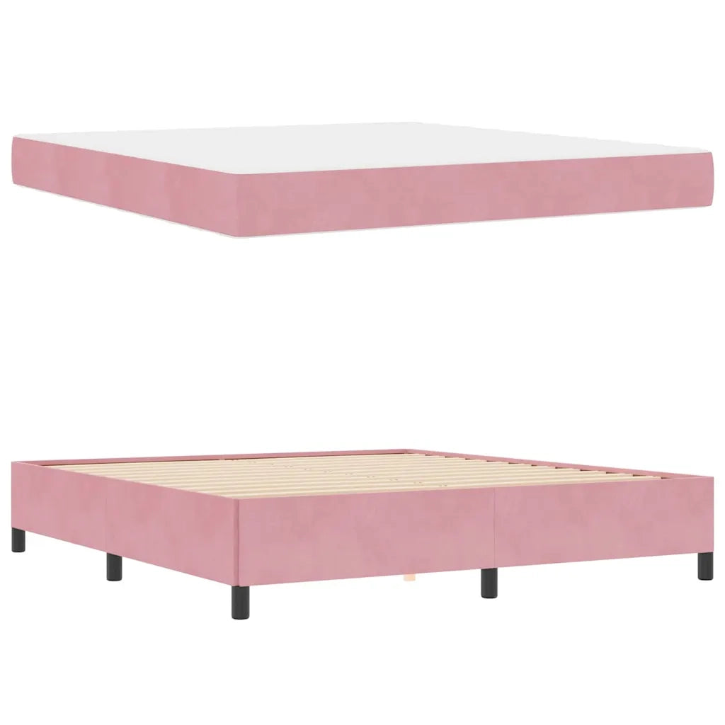 Struttura del letto con materasso Rosa 180 x 200 cm Tessuto 3399083