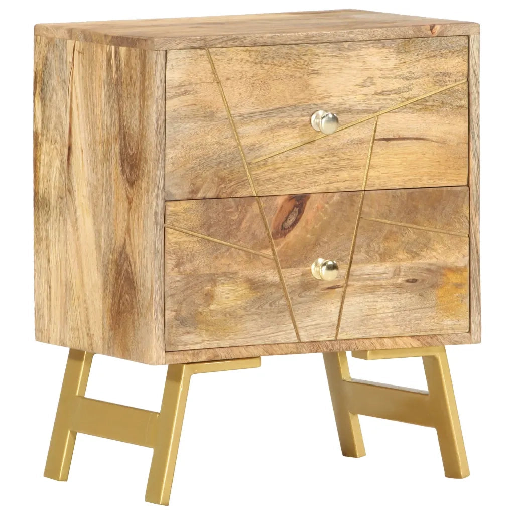 Comodino 40x30x50 cm in Legno Massello di Mango cod mxl 56611