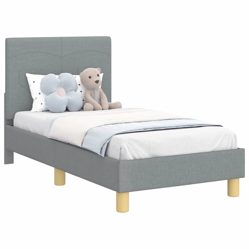 Struttura letto per bambini con testata-Giroletto per bambini Grigio chiaro Tessuto 363974