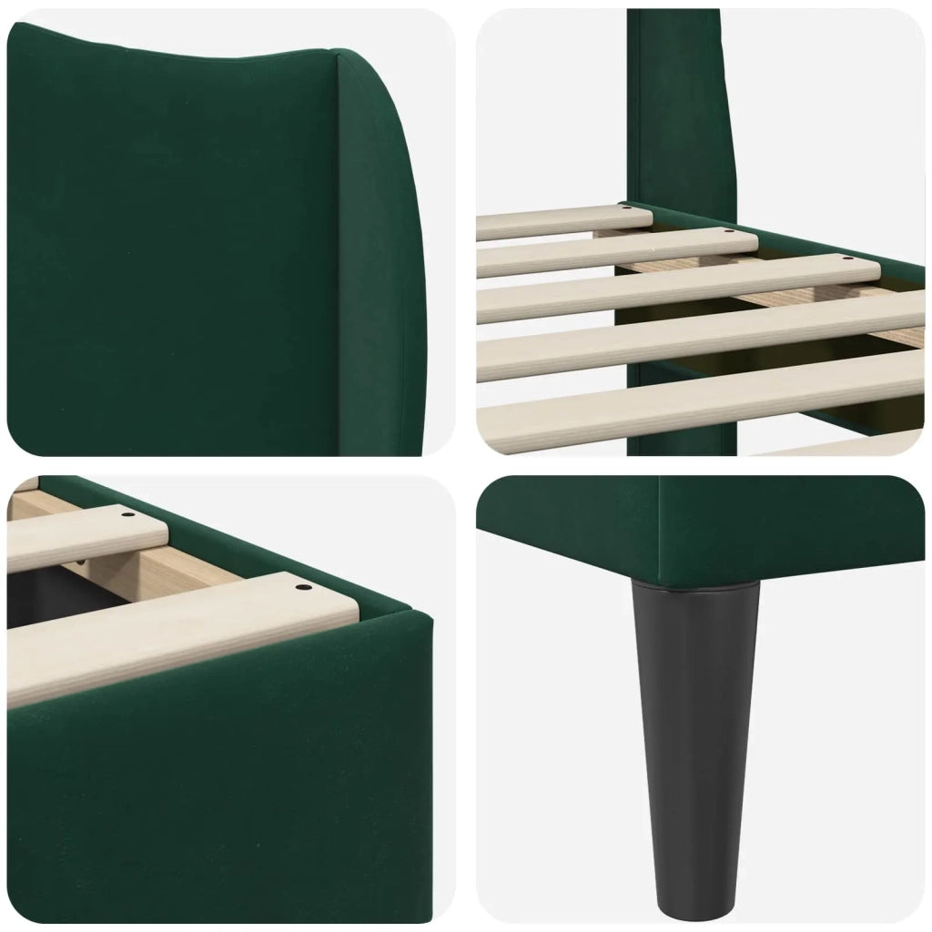 Struttura del letto Verde Scuro 80 x 200 cm Velluto 42027883