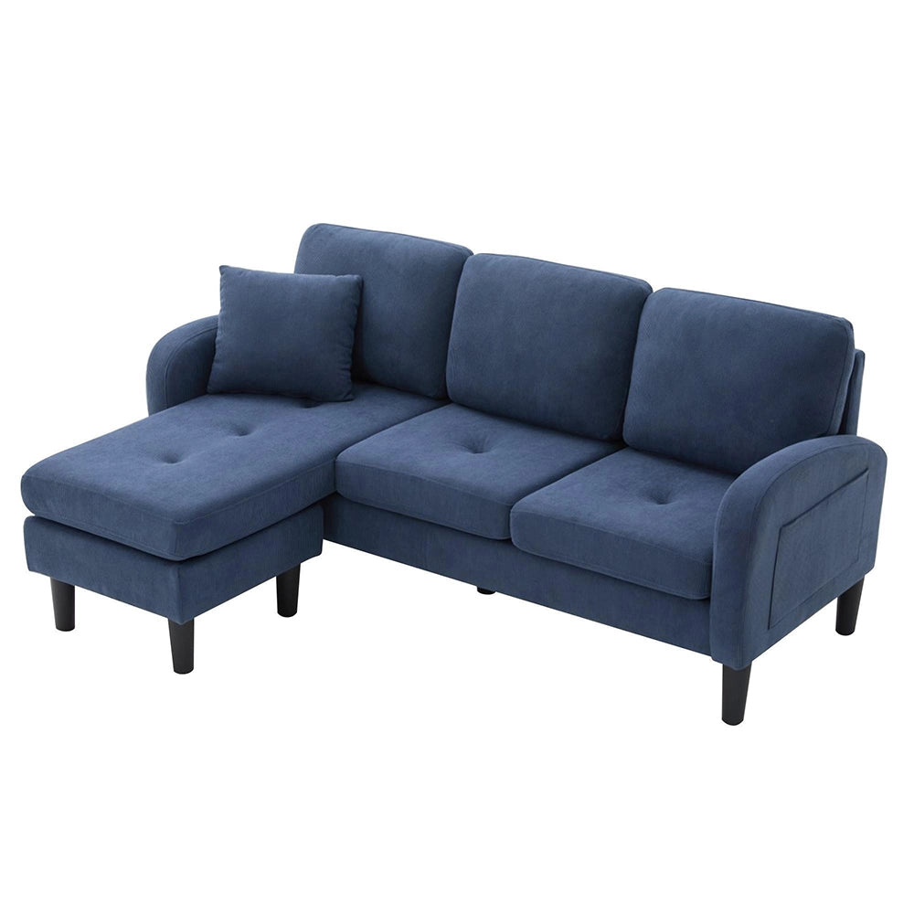 Divano angolare in velluto a coste - Xylo - 166x118x77 cm - Design modulare, ideale per soggiorni, appartamenti e uffici