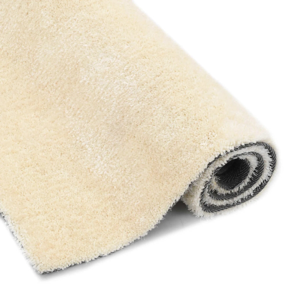 Tappeto Shaggy per Area Crema 120 x 160 cm Polietilene 285072
