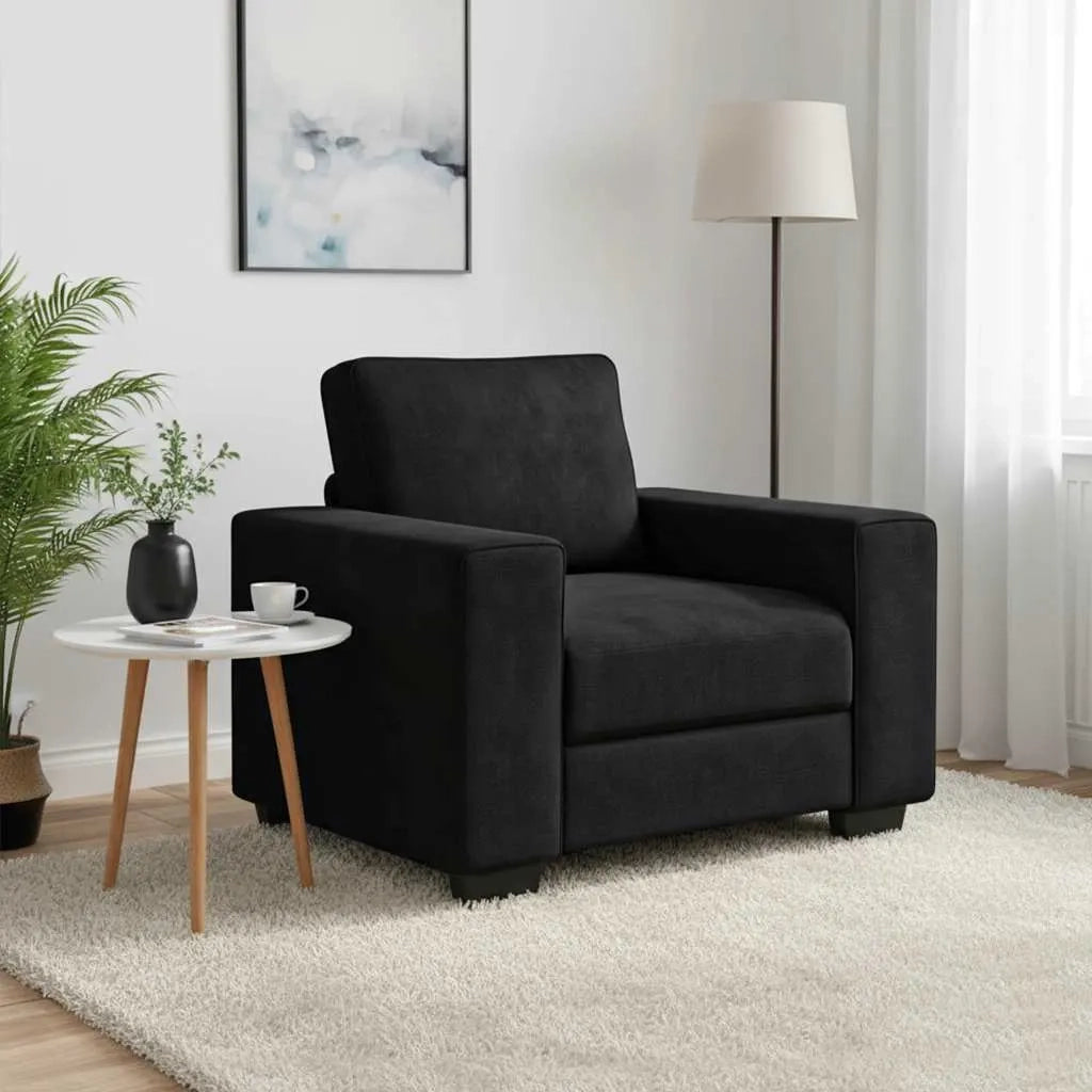 Divano Sedia-Poltrona-Sofa Relax Nero 60 cm Velluto 155330