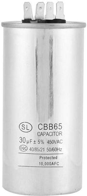 Capacitore - 30uF - Isolamento affidabile - Circolare - 450V AC - Duraturo e pratico - Adatto per motori - CBB65A-1