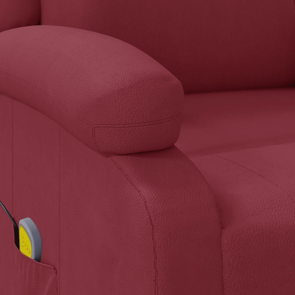 Divano Sedia-Poltrona Massaggiante Rosso Vino in Similpelle 865701