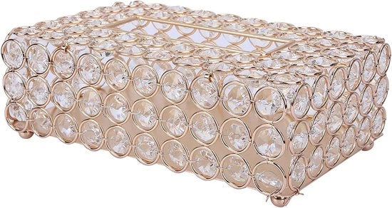 Copricassetto per Carta Igienica - Decorativo Porta Carta Igienica - Sostegno - Supporto per Carta per il Viso - Per Comodino, Comodino, Scrivania, Tavolo - Oro