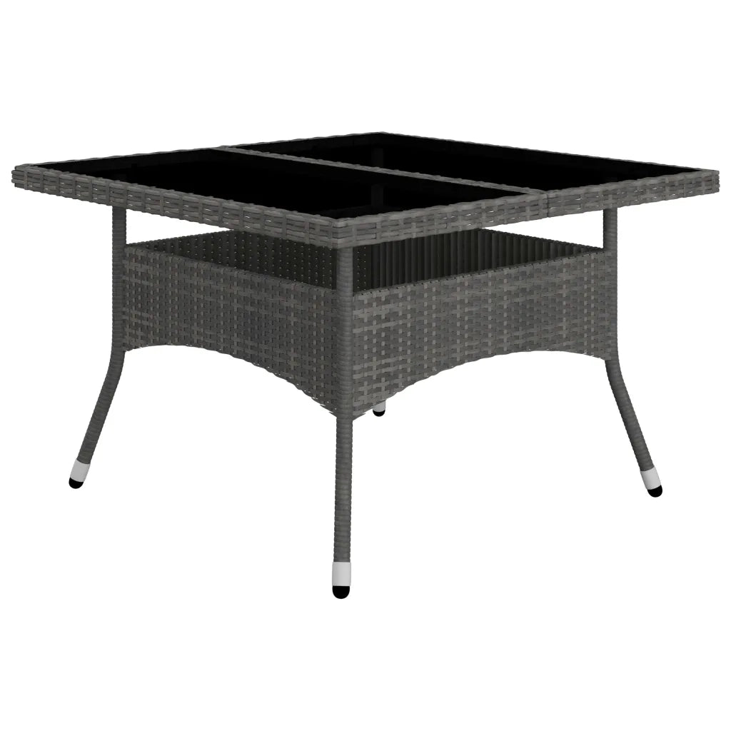 Set Mobili da Pranzo per Giardino 9pz Polyrattan e Vetro Grigio  cod mxl 41697