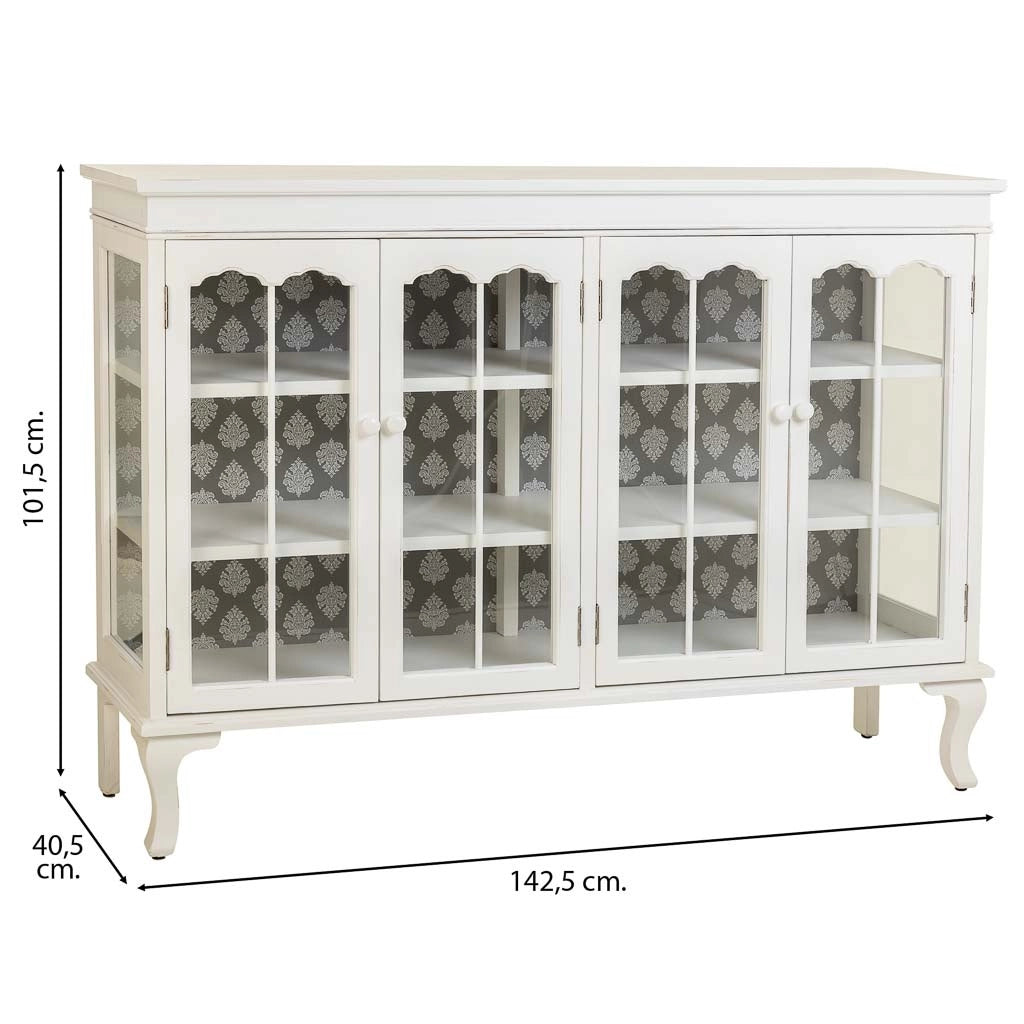 Credenza in legno bianco 142,5x40,5x101,5h
