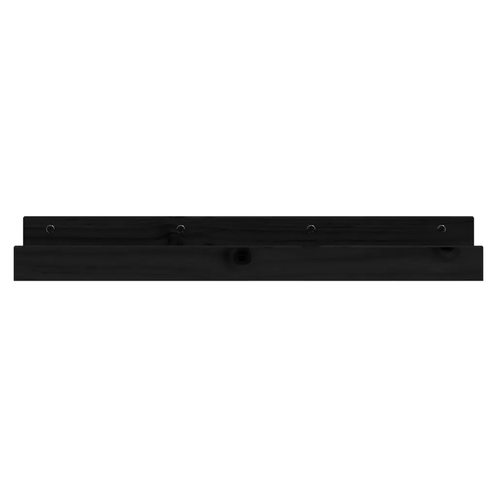 Mensole da Parete 2 pz Nero 80x12x9cm in Legno Massello di Pino cod mxl 32789