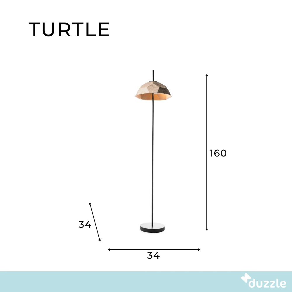 Lampada da terra Turtle in cartone riciclato tortora | Duzzle