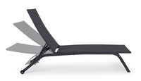 Lettino Prendisole da Giardino con Ruote 63/68x195x101 cm  in Acciaio Raul Antracite