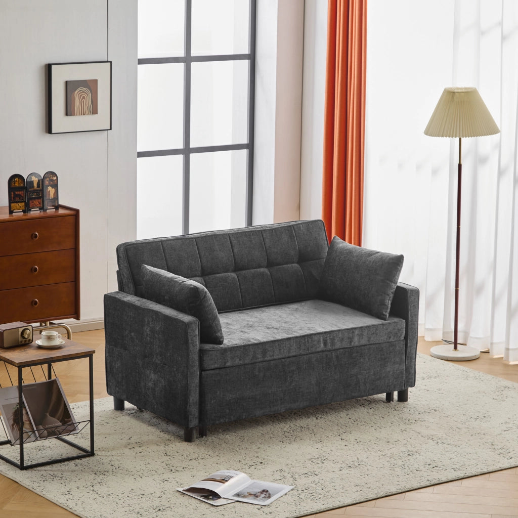 Divano Letto 2 Posti ¨C MINIMAL ¨C Chenille, Schienale Regolabile