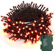 Decorazione luminosa per Halloween e autunno - Catena di luci orizzontali con 200 led - 8 modalità - Impermeabile - Alimentazione batteria - Adatto per esterni - Per feste e matrimoni in giardino - 20m