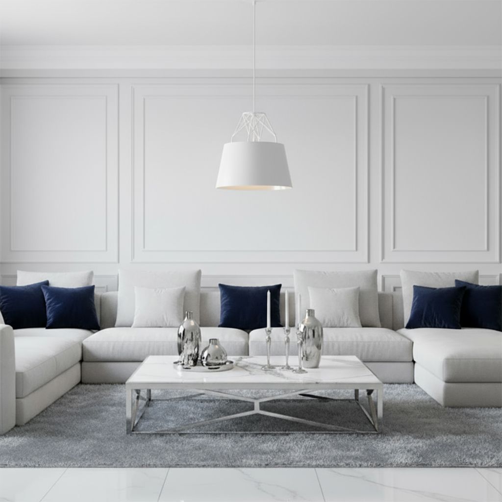 Lampada Da Soffitto Pensile Metallico Bianco APP423-1CP