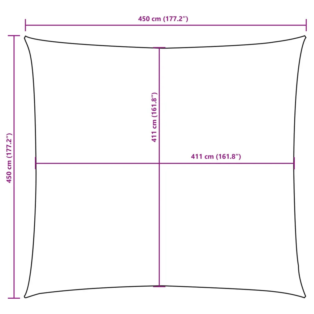 Parasole a Vela in Tela Oxford Quadrata 4,5x4,5 m Bianco 135250