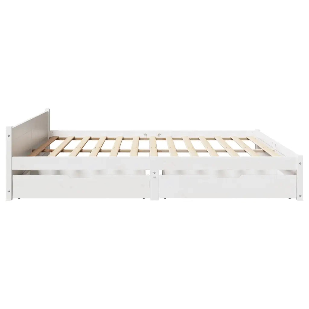 Letto senza Materasso Bianco 160x200 cm Legno Massello di Pino