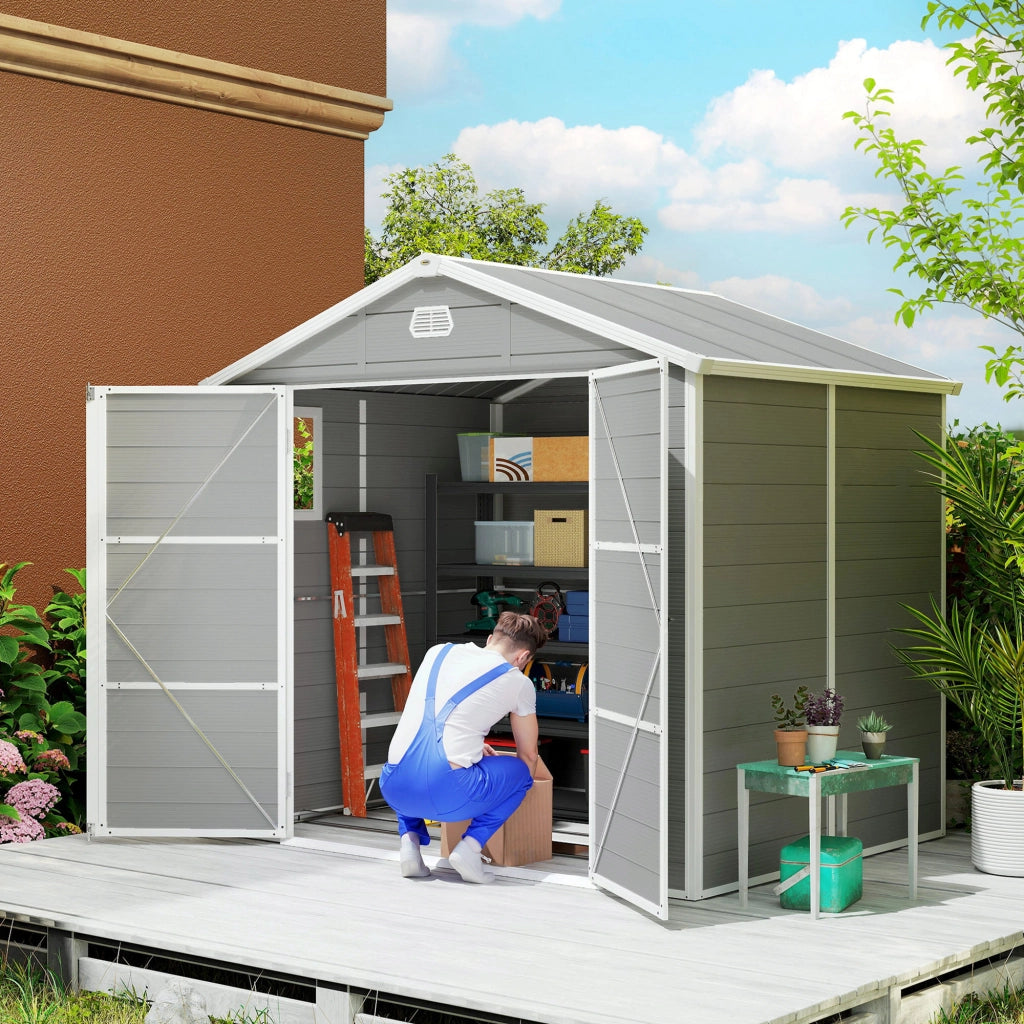 Casetta da giardino con tetto a capanna ¨C zephmum ¨C 240x190x180/228 cm
